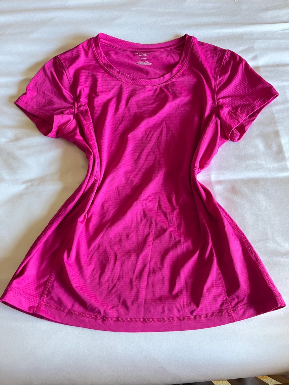 Tek Gear DryTek Hot Pink Short Sleeve Active Scoop Neck Tee Size L